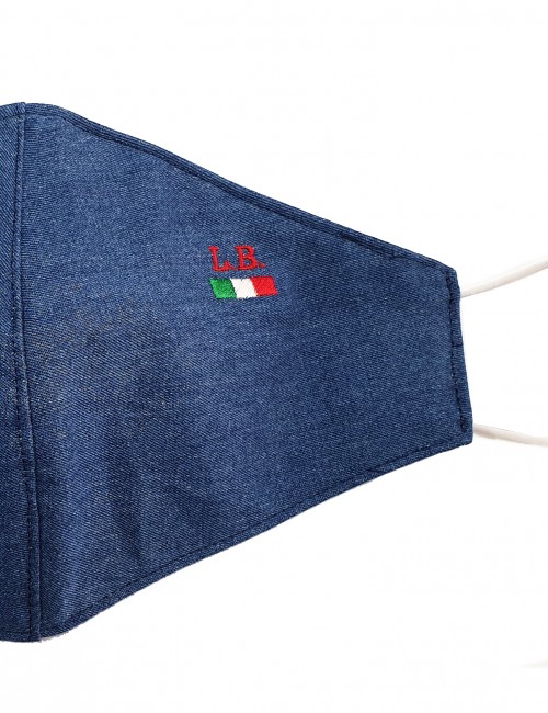 Fashion Mask UNISEX DA PERSONALIZZARE 100% Cotone Jeans scuro