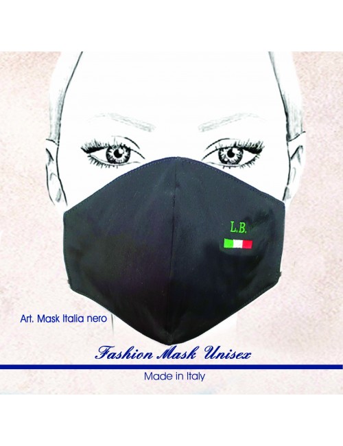Fashion Mask UNISEX DA PERSONALIZZARE 100% Cotone col. Nero