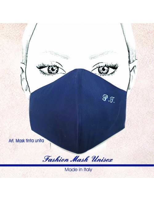 Fashion Mask UNISEX DA PERSONALIZZARE 100% Cotone  Colore BLU