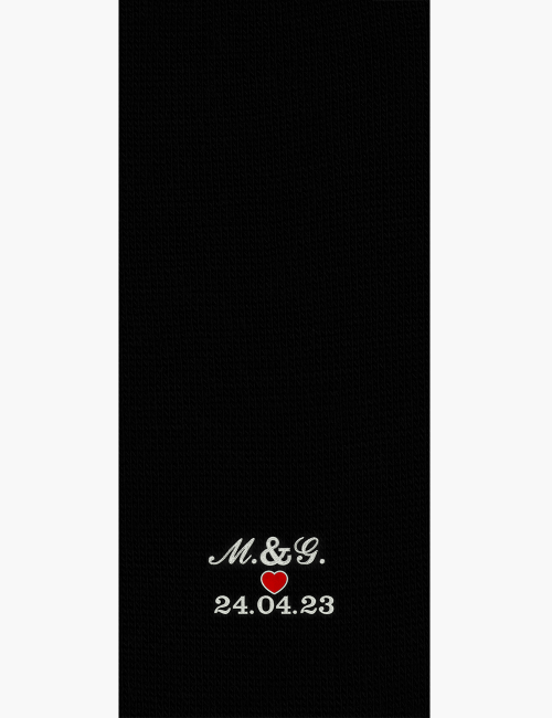 Corte ricamo cuore data iniziali - Wedding Made In Italy Filo Scozia