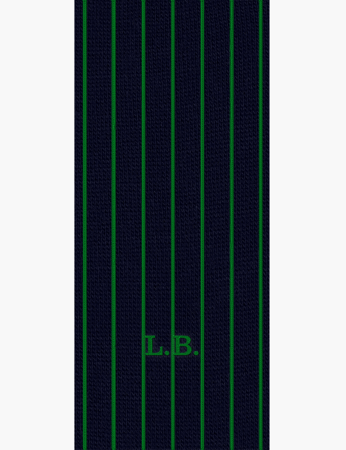 Lunghe Costine Azzurro Rosso Verde con iniziali stampatello - Made In Italy Caldo Cotone