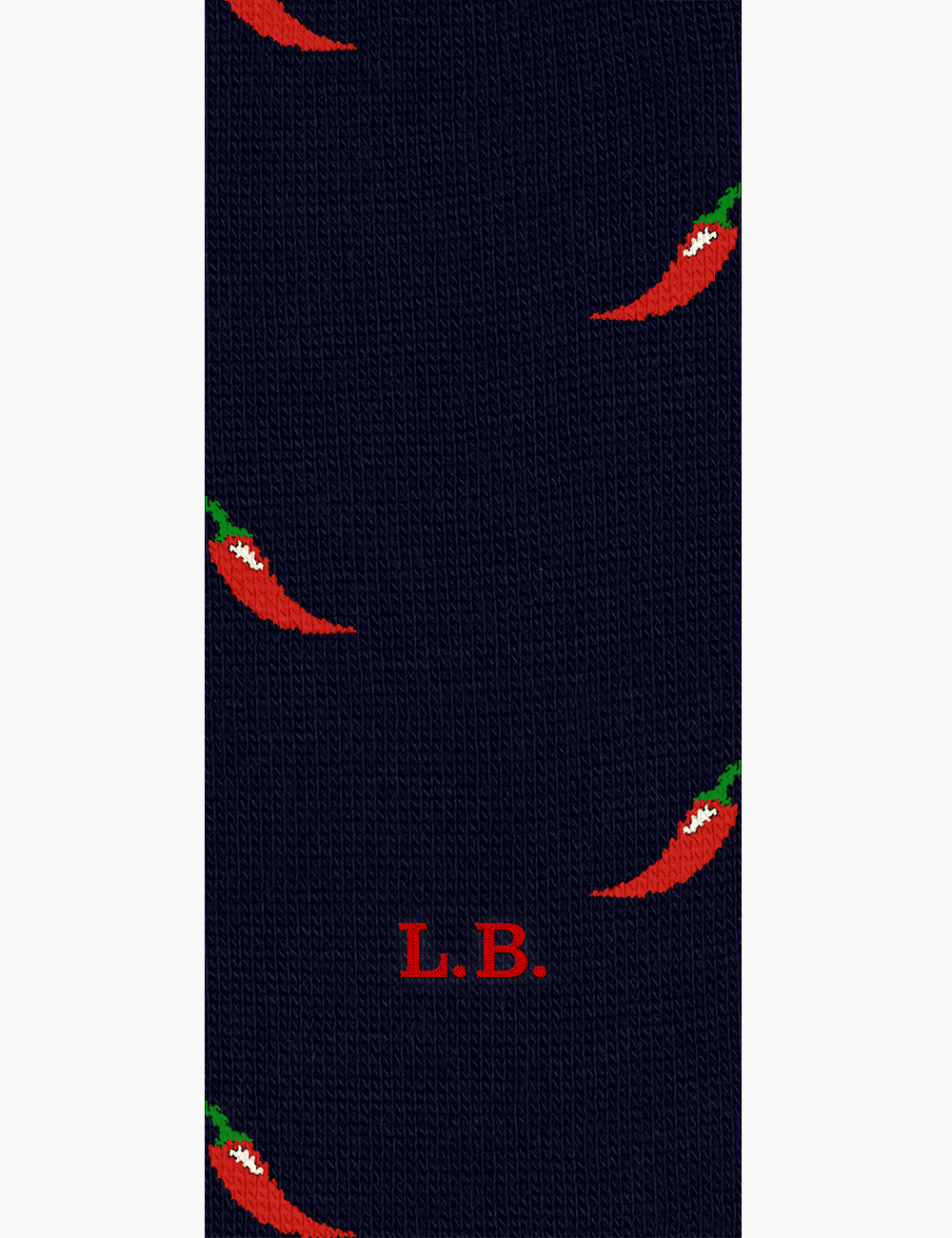 Lunghe fantasia Peperoncino con iniziali stampatello - Made In Italy Caldo Cotone