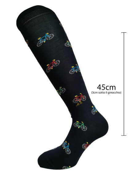 Lunghe con fantasia Bici colorate con iniziali - Made In Italy Caldo Cotone
