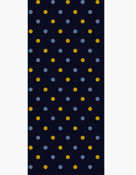 Lunghe con fantasia Pois Gialli e Azzurri con Iniziale - Made In Italy Caldo Cotone