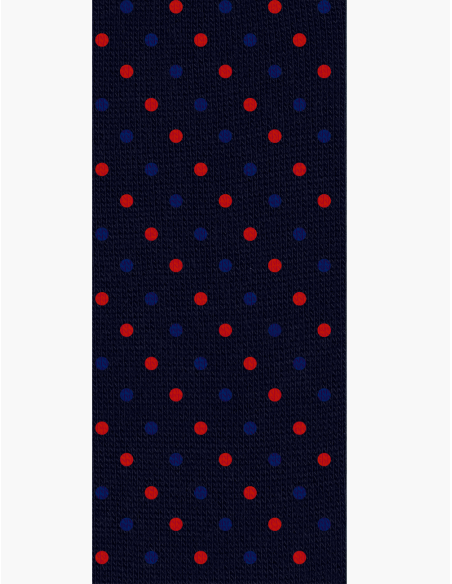 Lunghe con fantasia Pois Rossi e Azzurri con Iniziale - Made In Italy Caldo Cotone