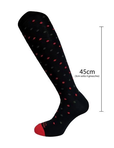 Lunghe fantasia Pois Verdi e Rossi con Iniziale - Made In Italy Caldo Cotone