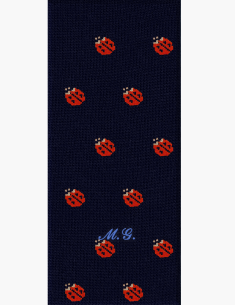 Lunghe con fantasia Coccinella con Iniziali - Made In Italy Caldo Cotone
