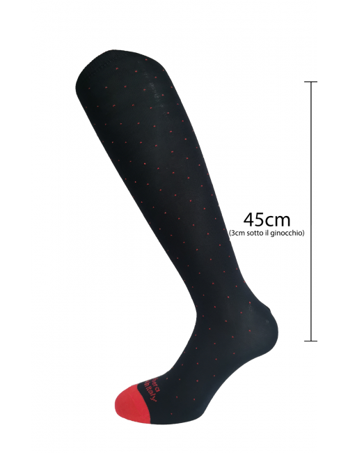 Lunghe fantasia puntini rossi - Made In Italy Caldo Cotone