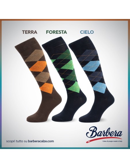 Cofanetto Tre Paia di Calze in Caldo Cotone con Fantasia Mongolfiera P.Spillo Rosso e Riga Multicolor