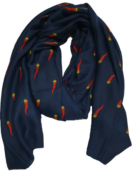 PASHMINA   FANTASIA CORNO FORTUNA FONDO BLU