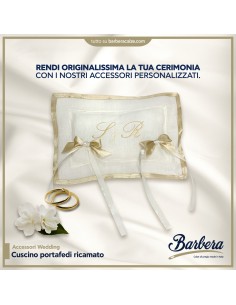 Cuscino Portafedi con iniziali in Lino - Made in Italy