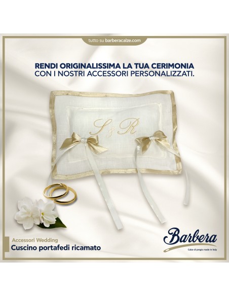 Cuscino Portafedi con iniziali in Lino - Made in Italy
