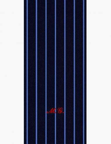 Corte Costine Azzurro con iniziali corsivo - Made In Italy  Cotone Caldo 2