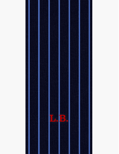 Corte Costine Azzurro con iniziali stampatello - Made In Italy  Cotone Caldo 2