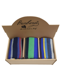 Cofanetto Regalo 3 paia di Calze LUNGHE  COTONE CALDO " RIGA MULTICOLOR " TAGLIA UNICA (39-46)