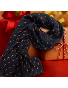 PASHMINA   FANTASIA CORNO FORTUNA FONDO BLU